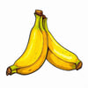 two cartoon bananas on a white background isolated